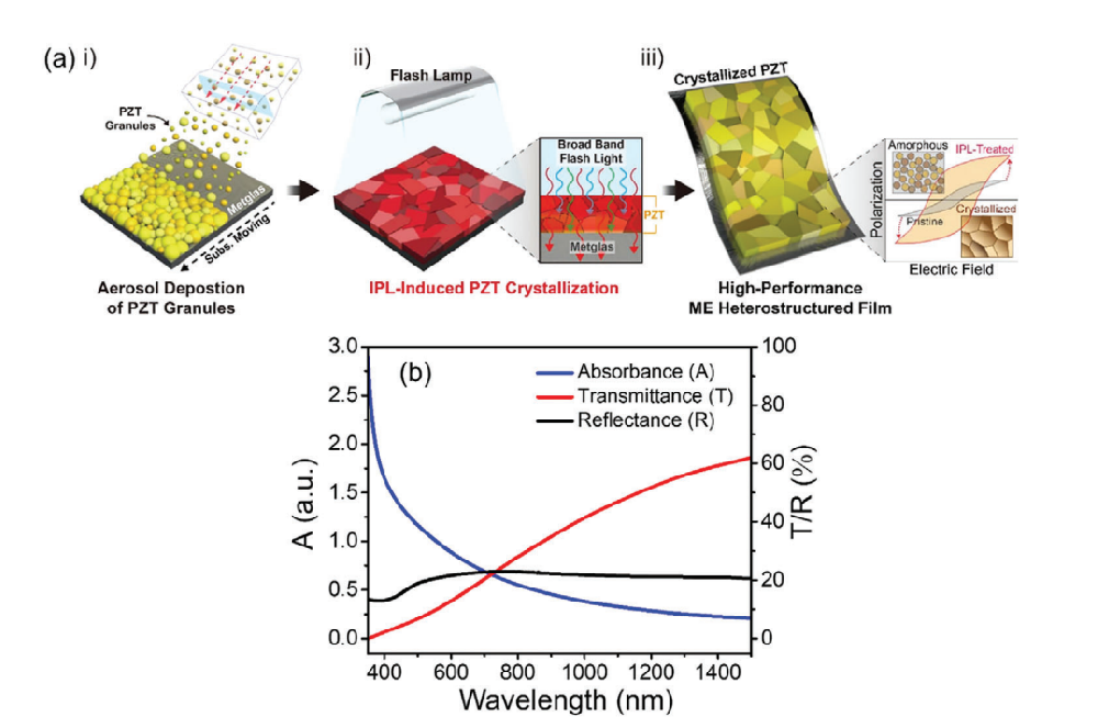 《Advanced Material》：采用光子燒結熱處理Pb（Zr，Ti）O3/Metglas異質結構薄膜會產(chǎn)生超過20Vcm?1Oe?1的極大磁電耦合（IF=29.477）